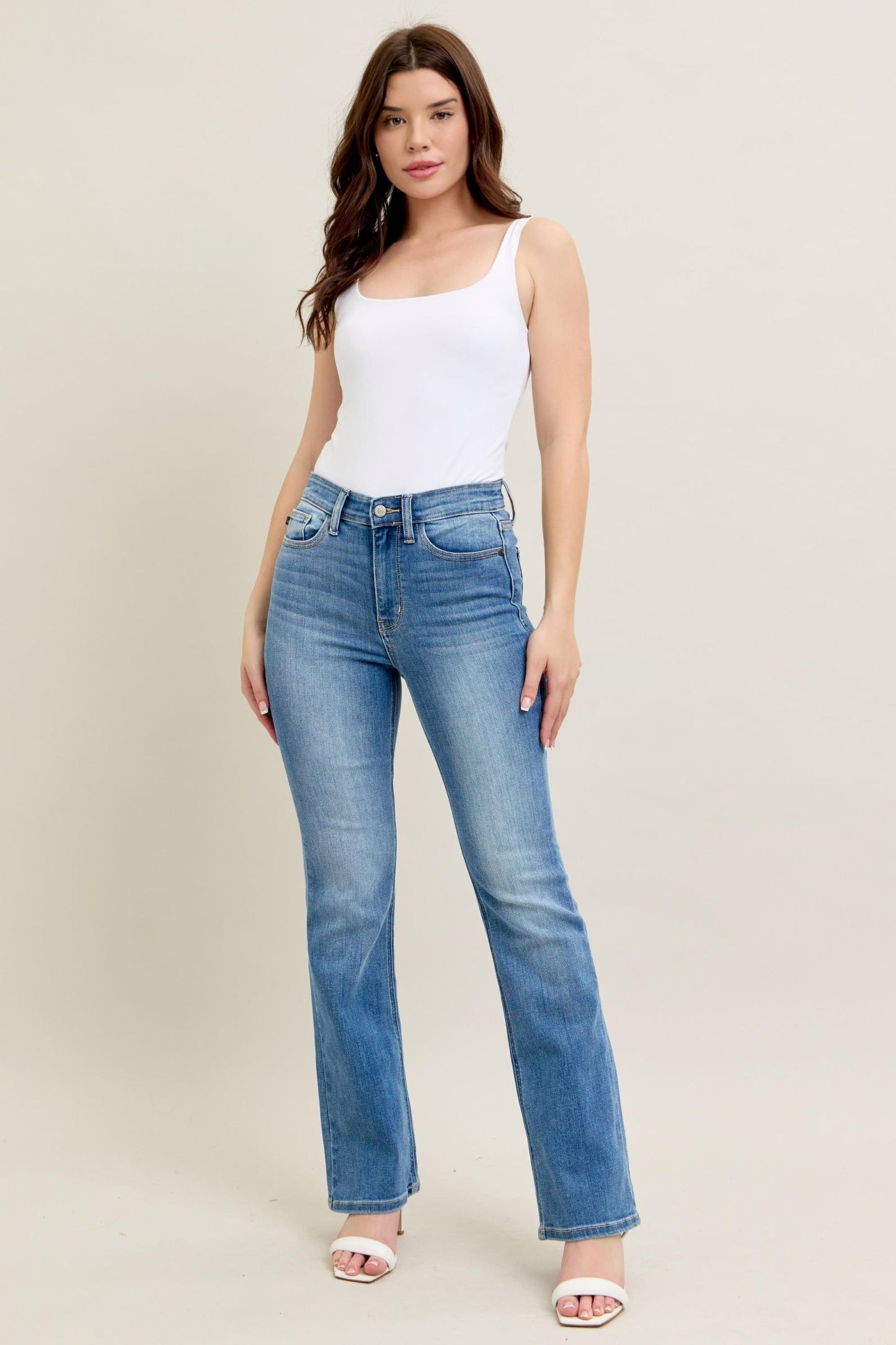 High Waist Contrast Bootcut - Judy Blue 82515
