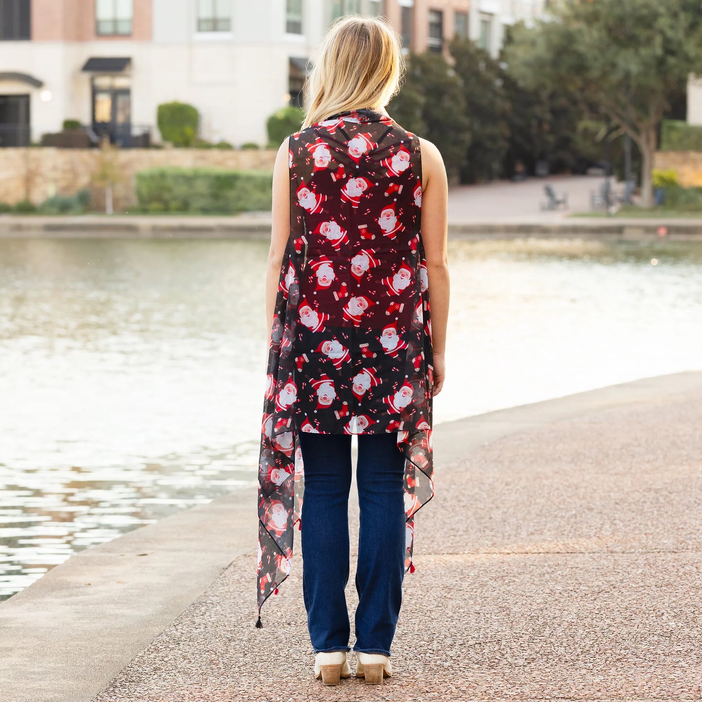 Santa Claus Christmas Print Vest