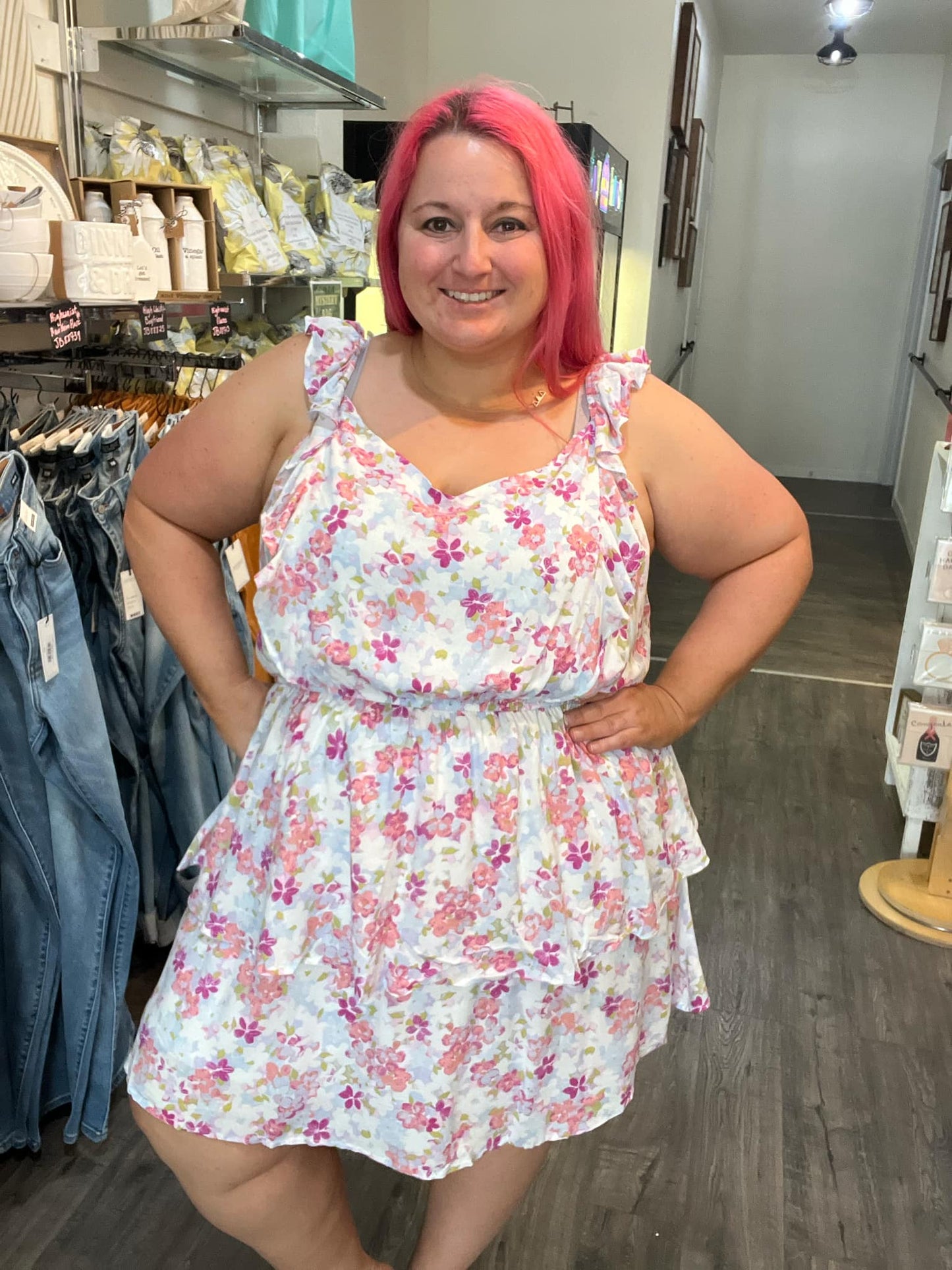 Multi Colored Fit and Flare Dress