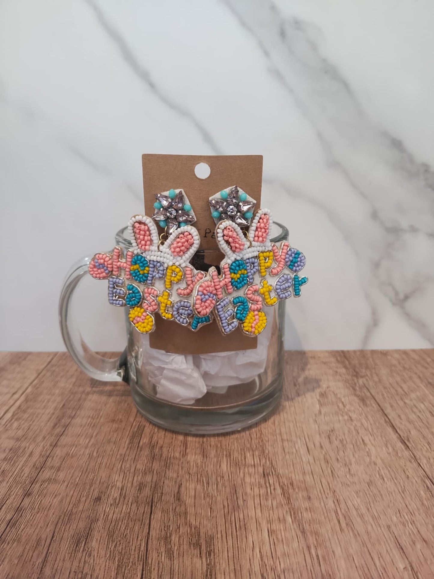 Happy Easter Beaded Earrings