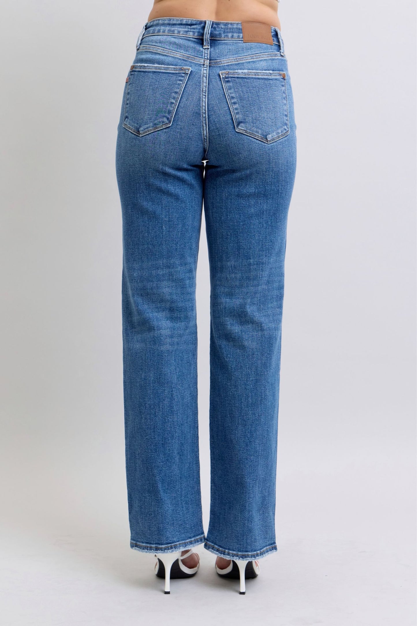 High Waist Vintage Wash Straight Fit 82623