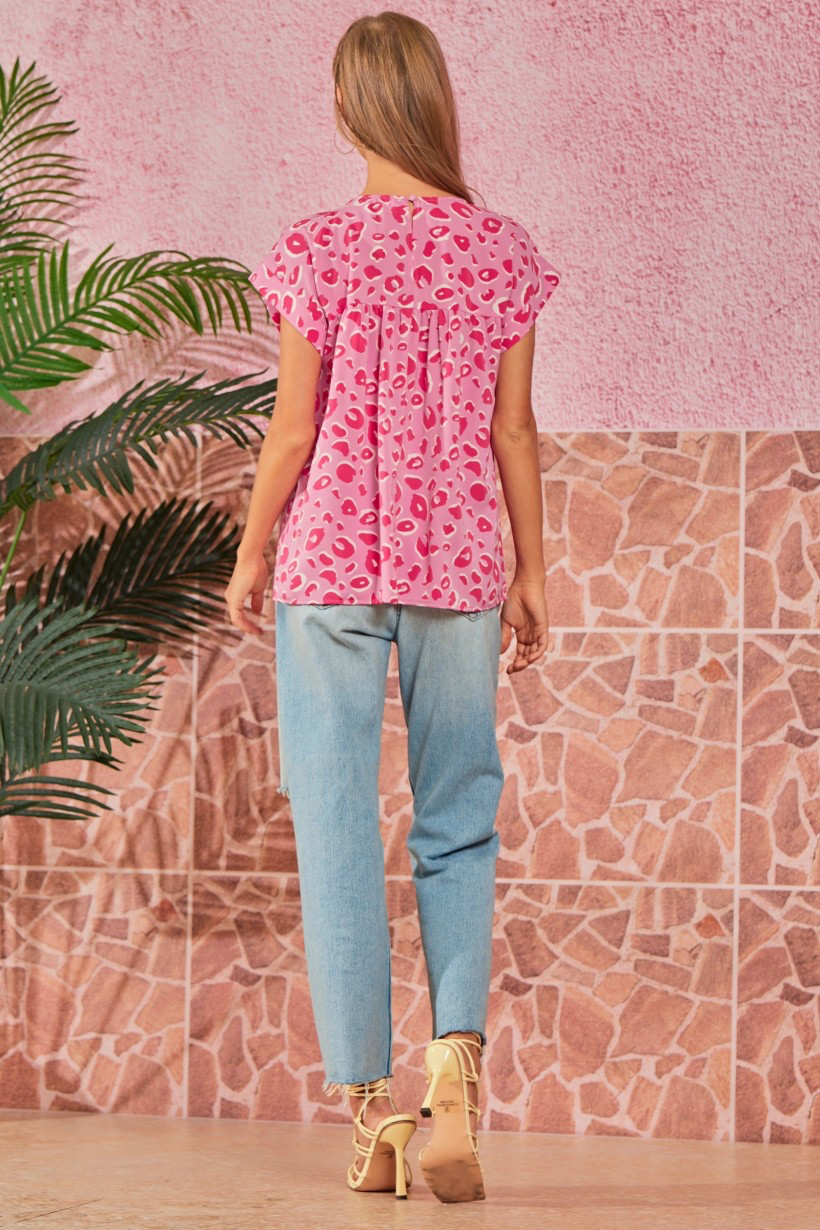 Leopard Print Flutter Sleeve