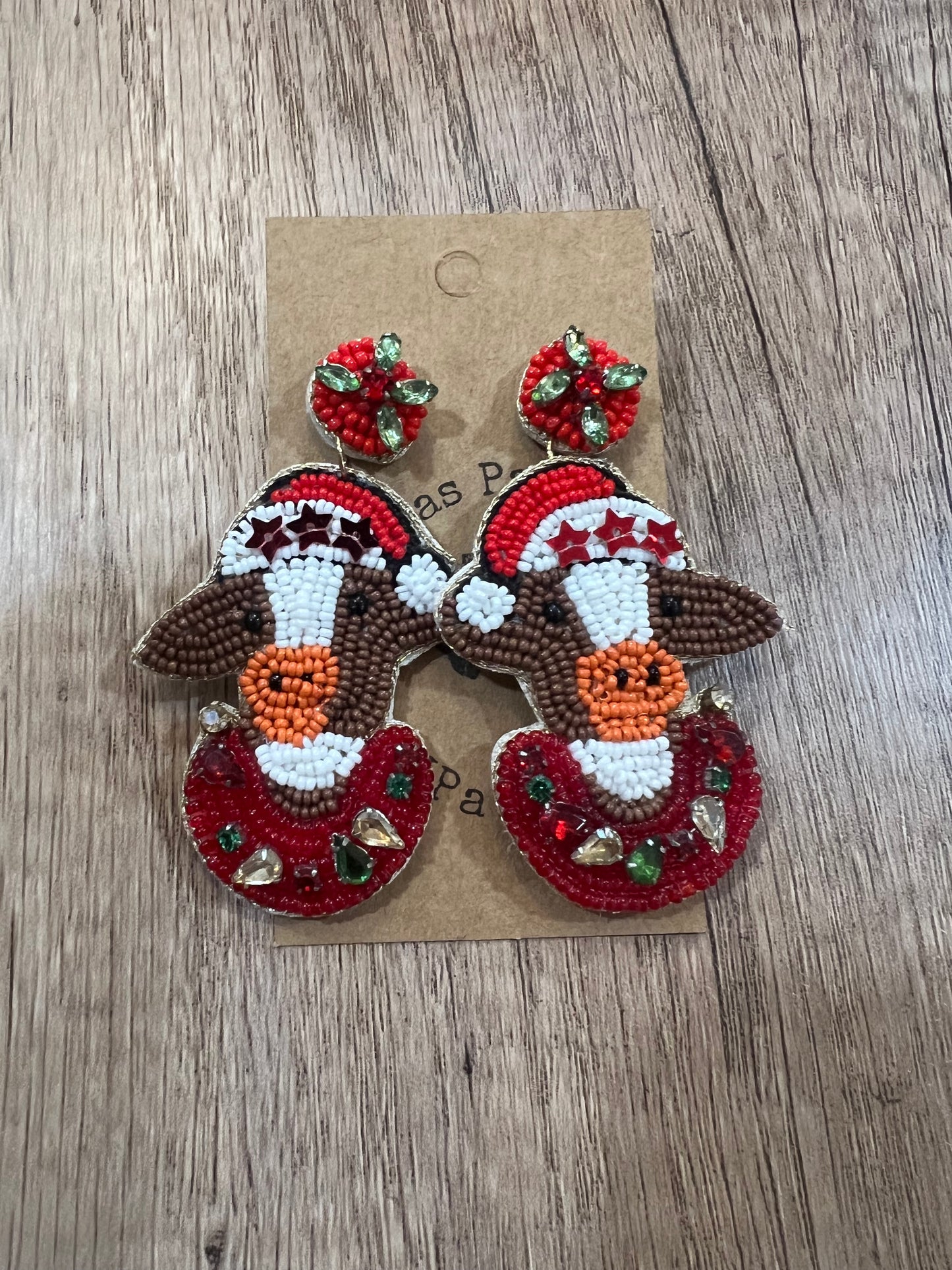 Christmas Cow Earrings
