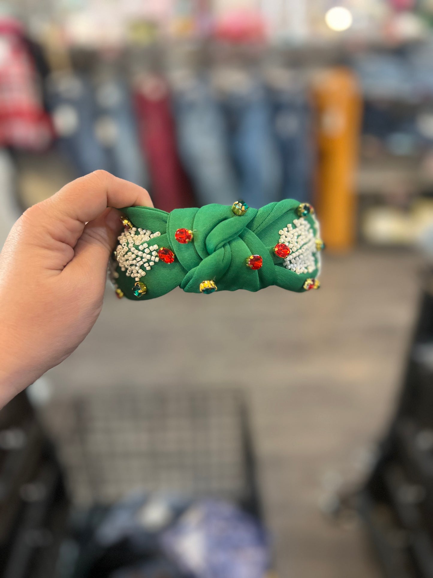 Green Snowflake Headband