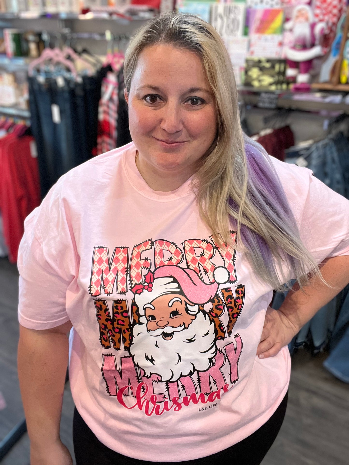 Merry Pink Santa Shirt