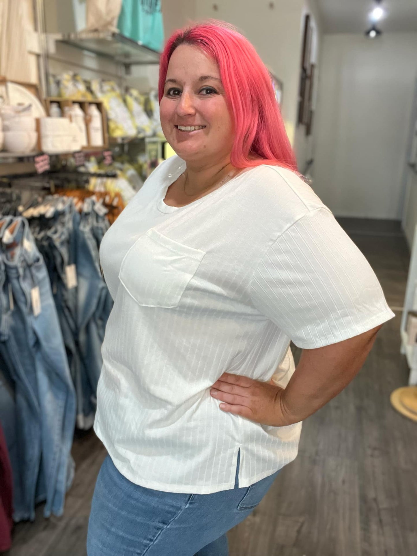 Ribbed Boyfriend Style Oversized Top