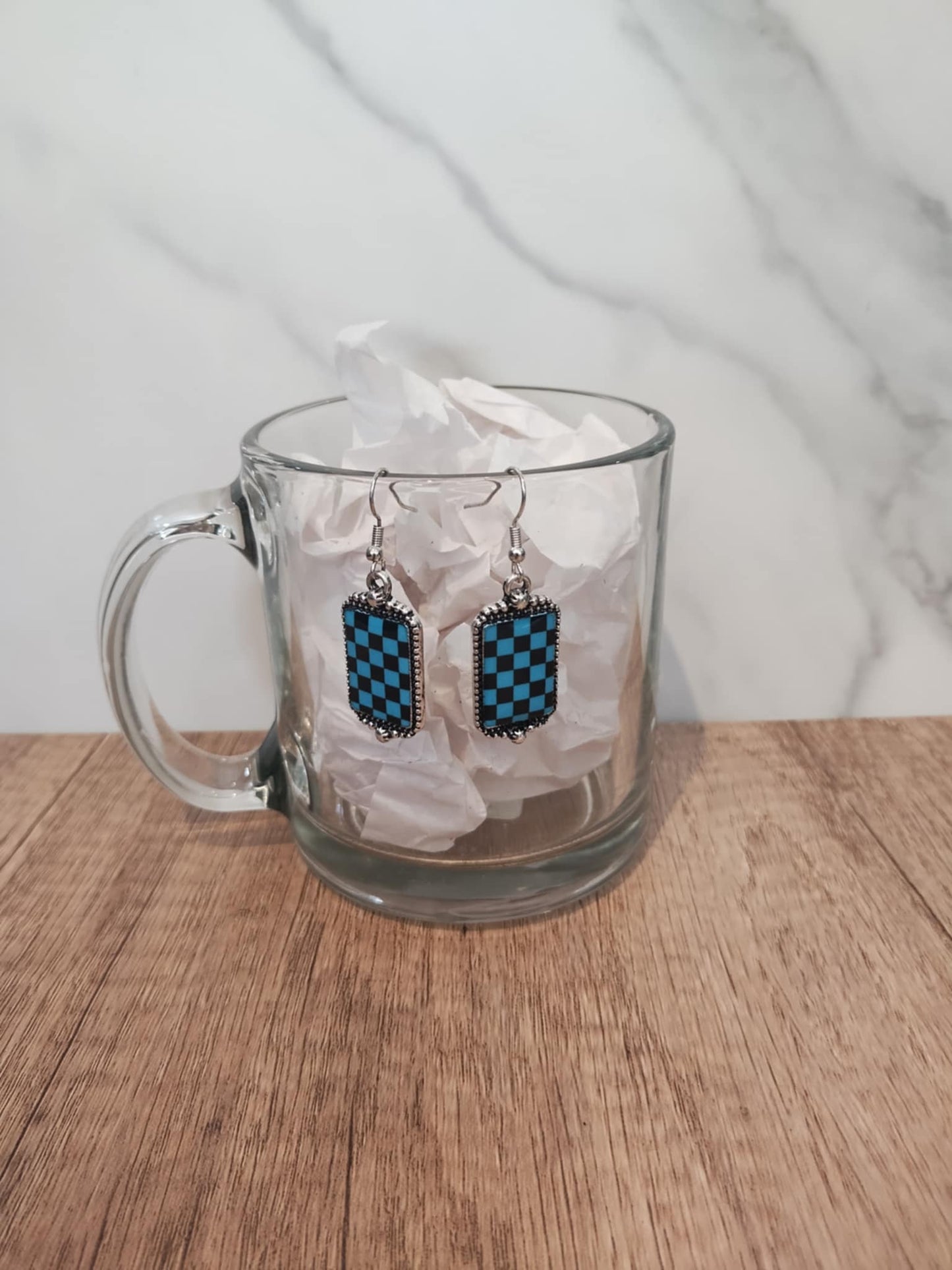 Square Checkered Earrings