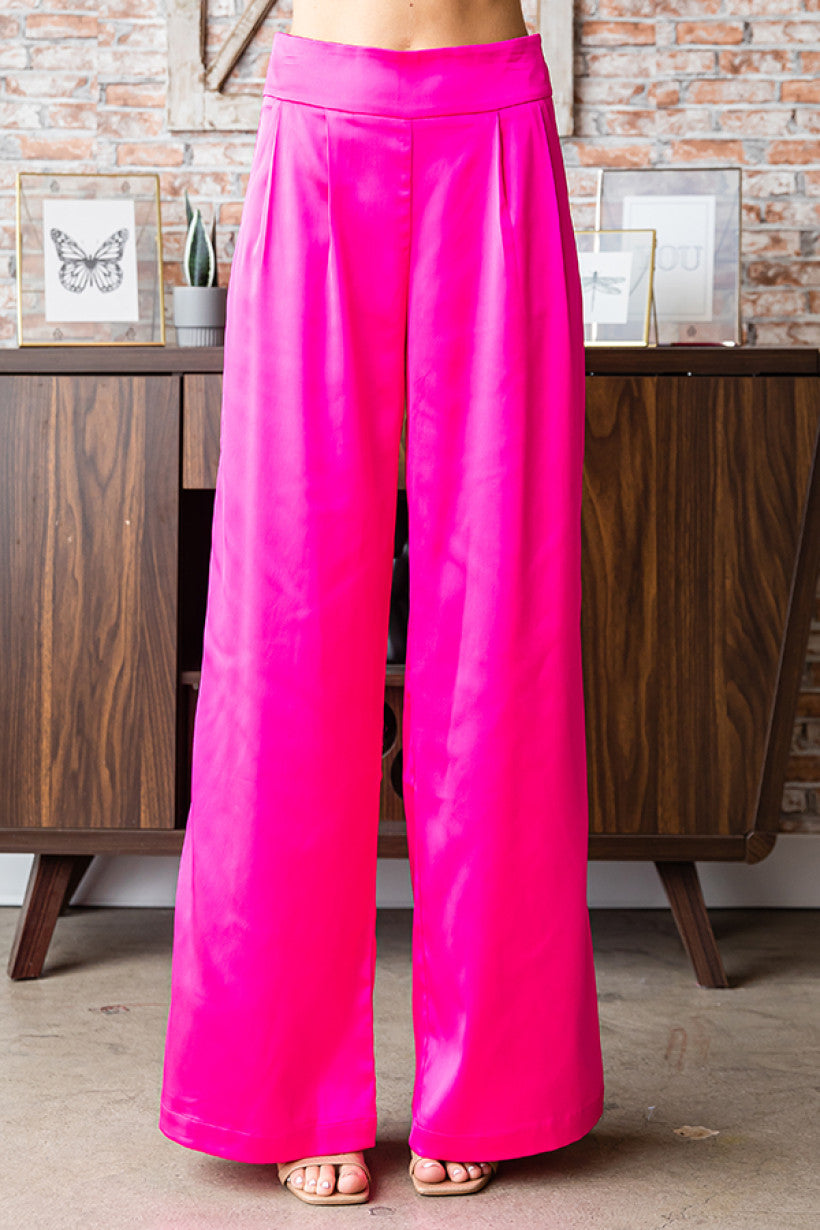 Hot Pink Satin Pants
