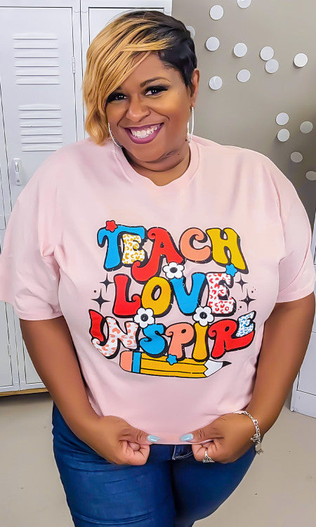 Retro Teach Love Inspire Graphic T-Shirt