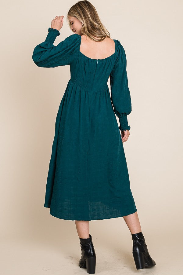 Midi with Pleats and Smocking