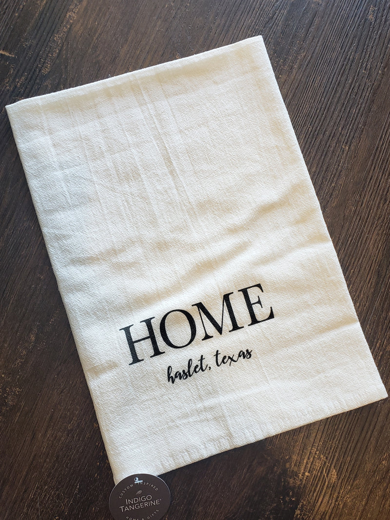 Home with Halset, TX Tea Towel