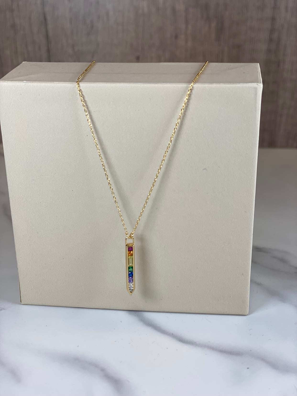 Rainbow Bar Necklace