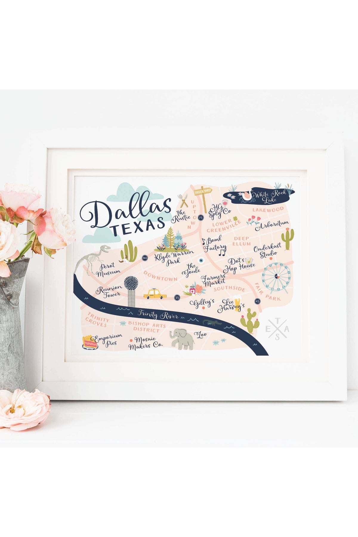 Dallas Map Art Print