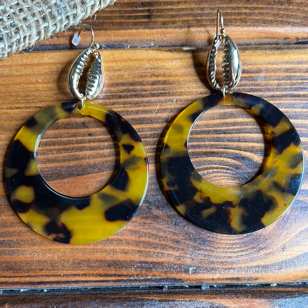Brown and Black Acetate Earrings