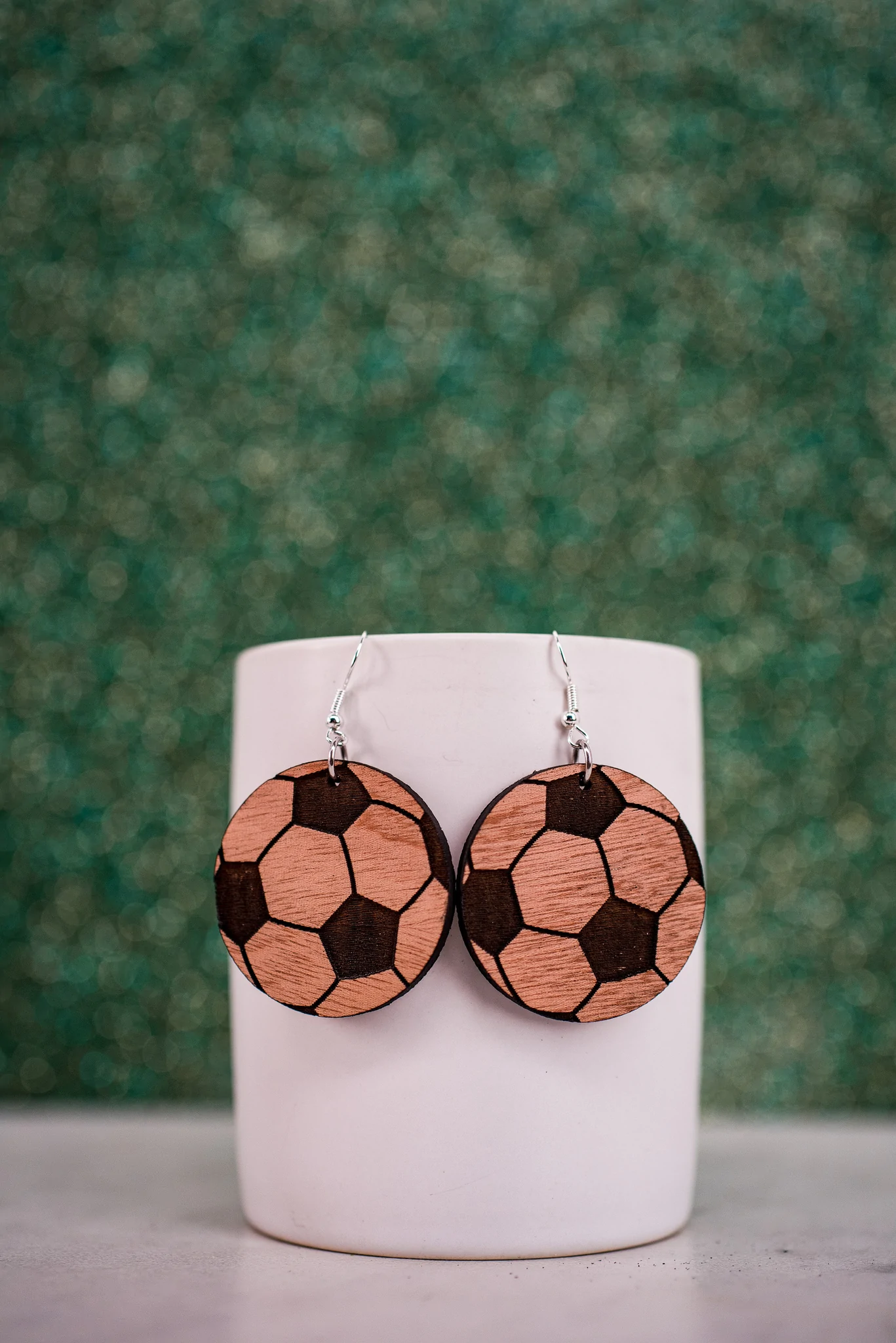 Soccer Ball Wood Dangles