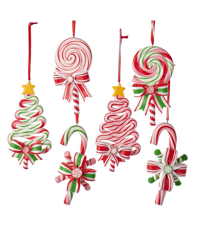 Peppermint Candy Lollipop Ornaments