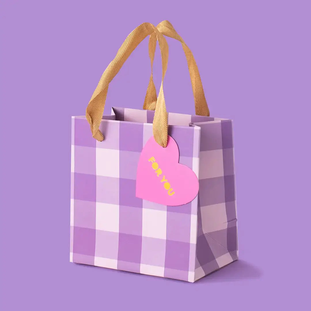 Gift Bags - Purple Gingham - Assorted Sizes