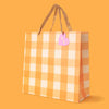 Gift Bags - Orange Gingham - Assorted Sizes