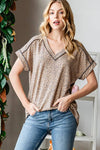 Dolman Sleeve Animal Print Top