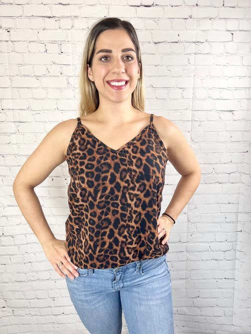 Leopard Gathered Camisole