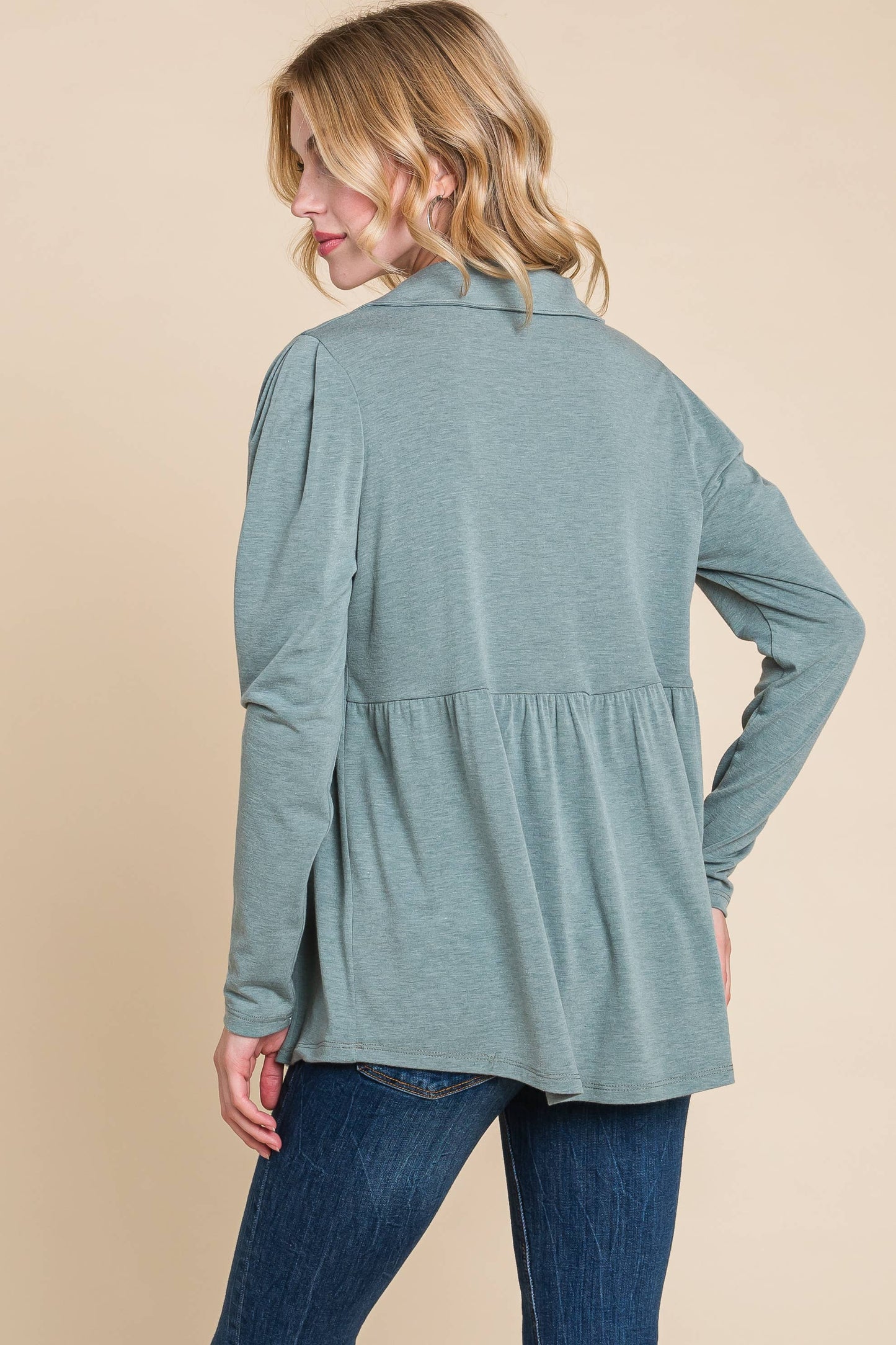 Cute Babydoll Solid Tunic Top