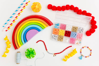 Color My World Rainbow DIY Stretchy Bracelet Craft Kit