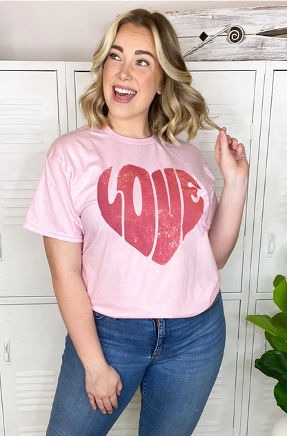 Love Heart Distressed T-Shirt