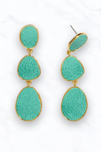 Triple Drop Leather Earrings