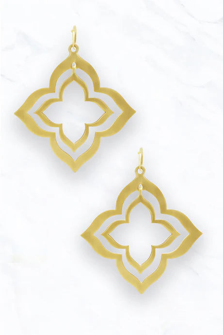 Cutout Floral Metal Dangle Earrings