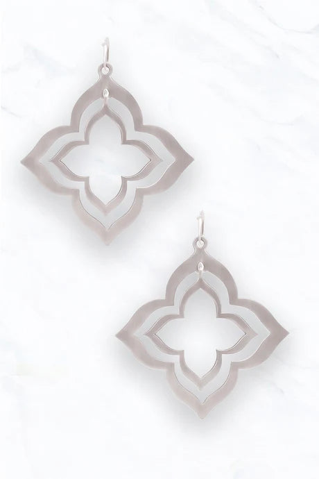 Cutout Floral Metal Dangle Earrings