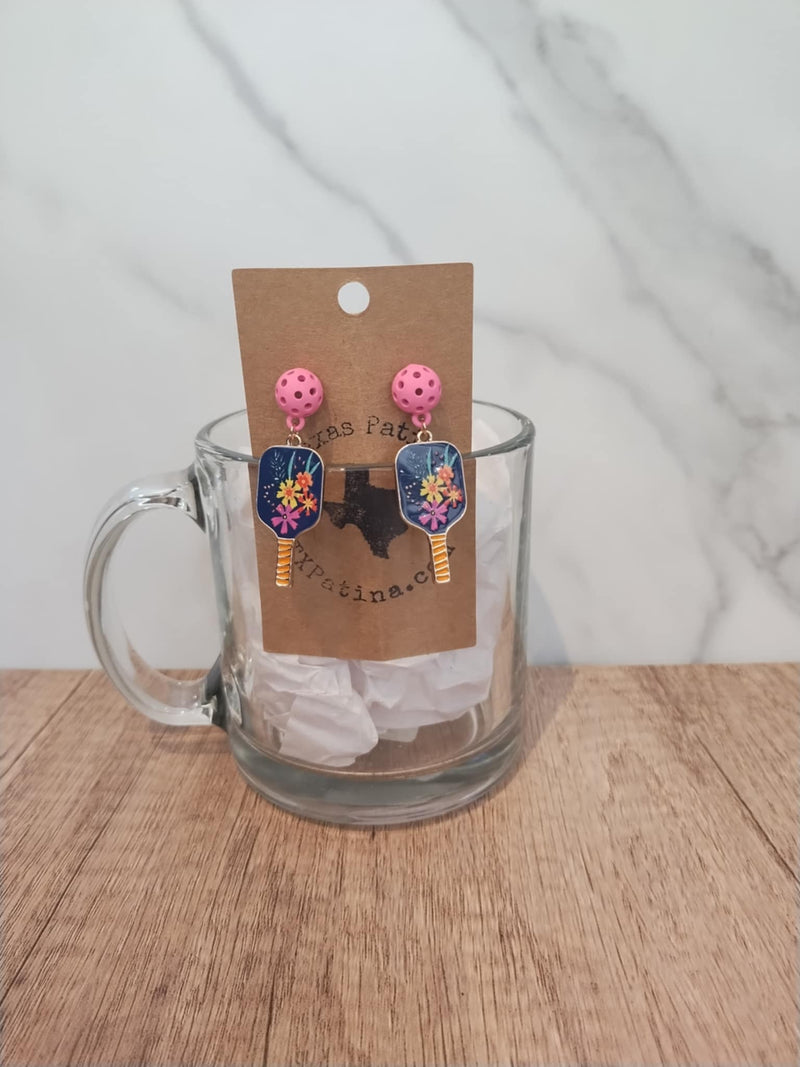 Pickle Ball Stud Earrings