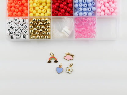 Color My World Rainbow DIY Stretchy Bracelet Craft Kit