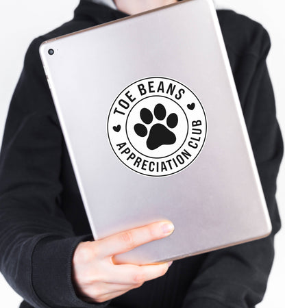 Toe Beans Appreciation Club Sticker