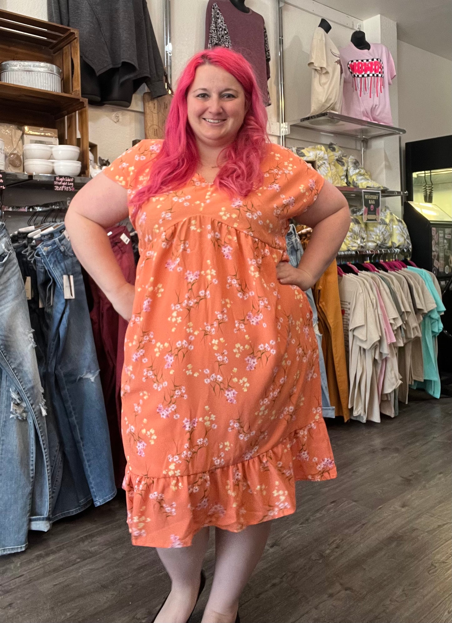 Floral Mini Baby Doll Dress