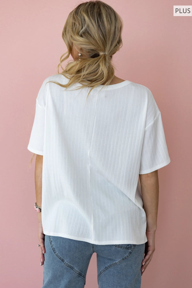 Ribbed Boyfriend Style Oversized Top