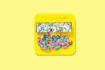 Hair Clip Set - Colorful Confetti - Set of 2