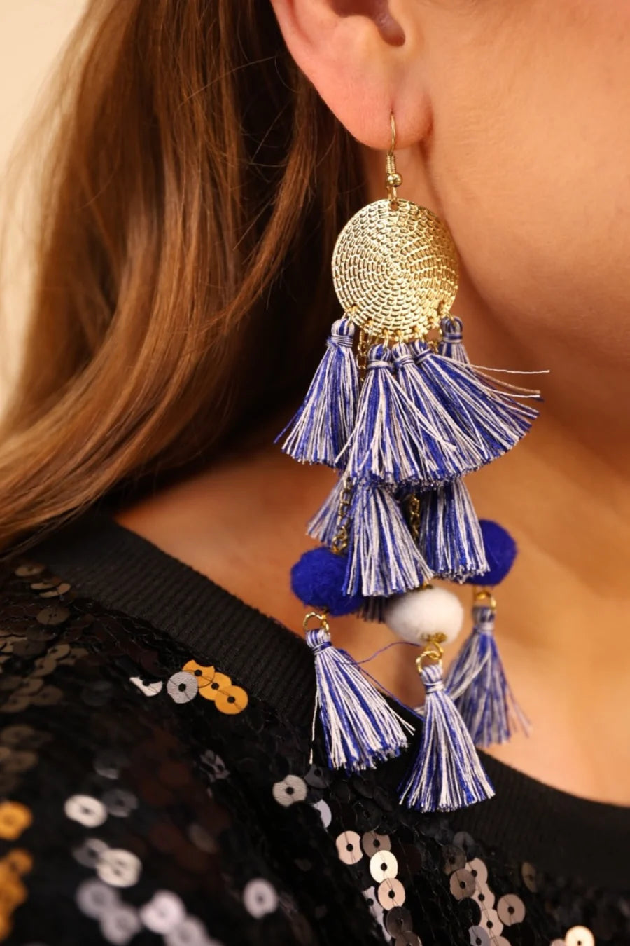 Claire Tiered Tassel Earrings