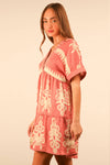 Printed V-Neck Woven Mini Dress