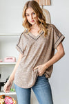 Dolman Sleeve Animal Print Top