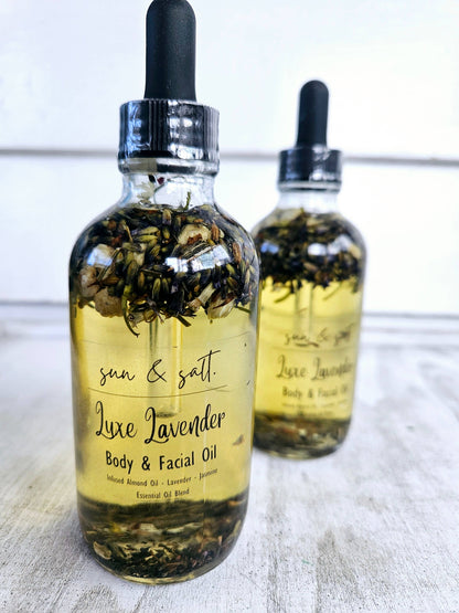 Luxe Lavender Body & Facial Oil - Infused Almond Oil