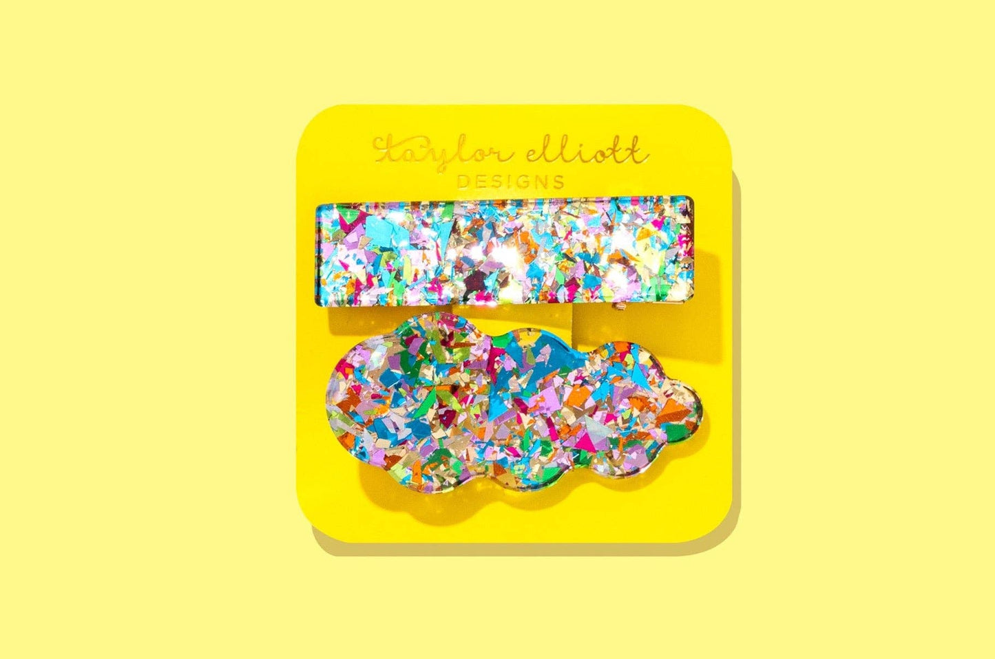 Claw Hair Clips - Med - Colorful Confetti - 2 Pcs