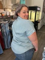 Stripe Chambray Short Sleeve