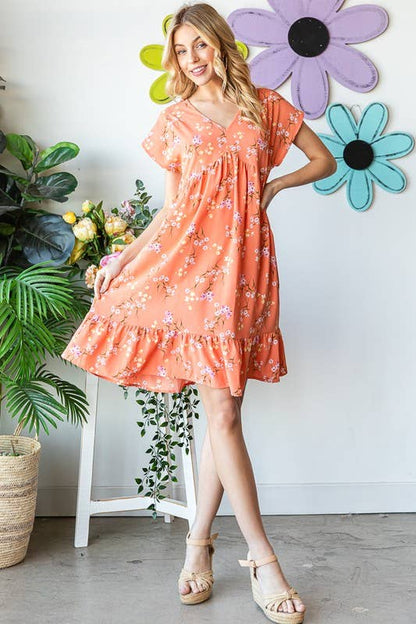 Floral Mini Baby Doll Dress