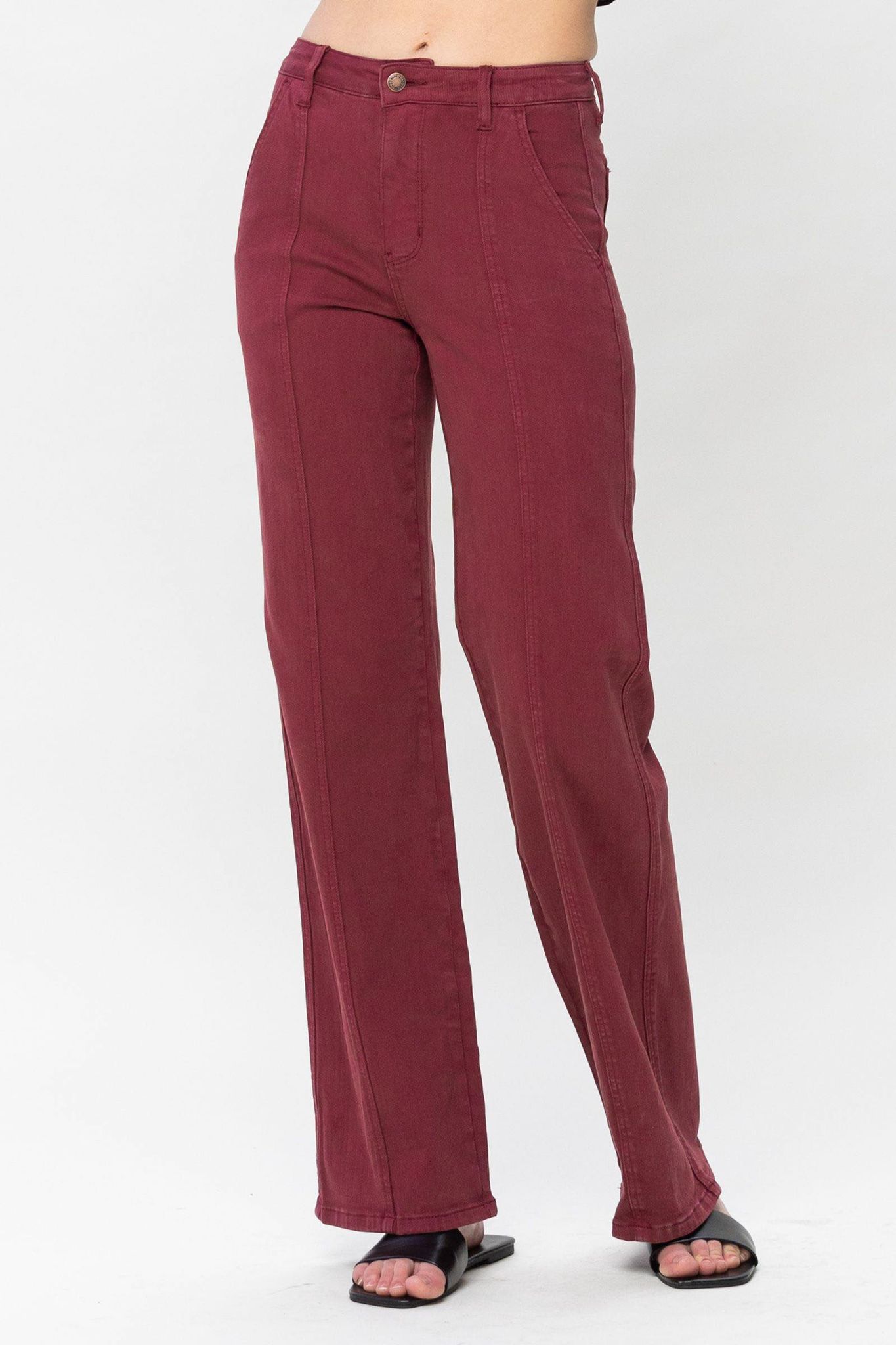 Garmet Dyed Burgundy Straight Legs - Judy Blue 88800