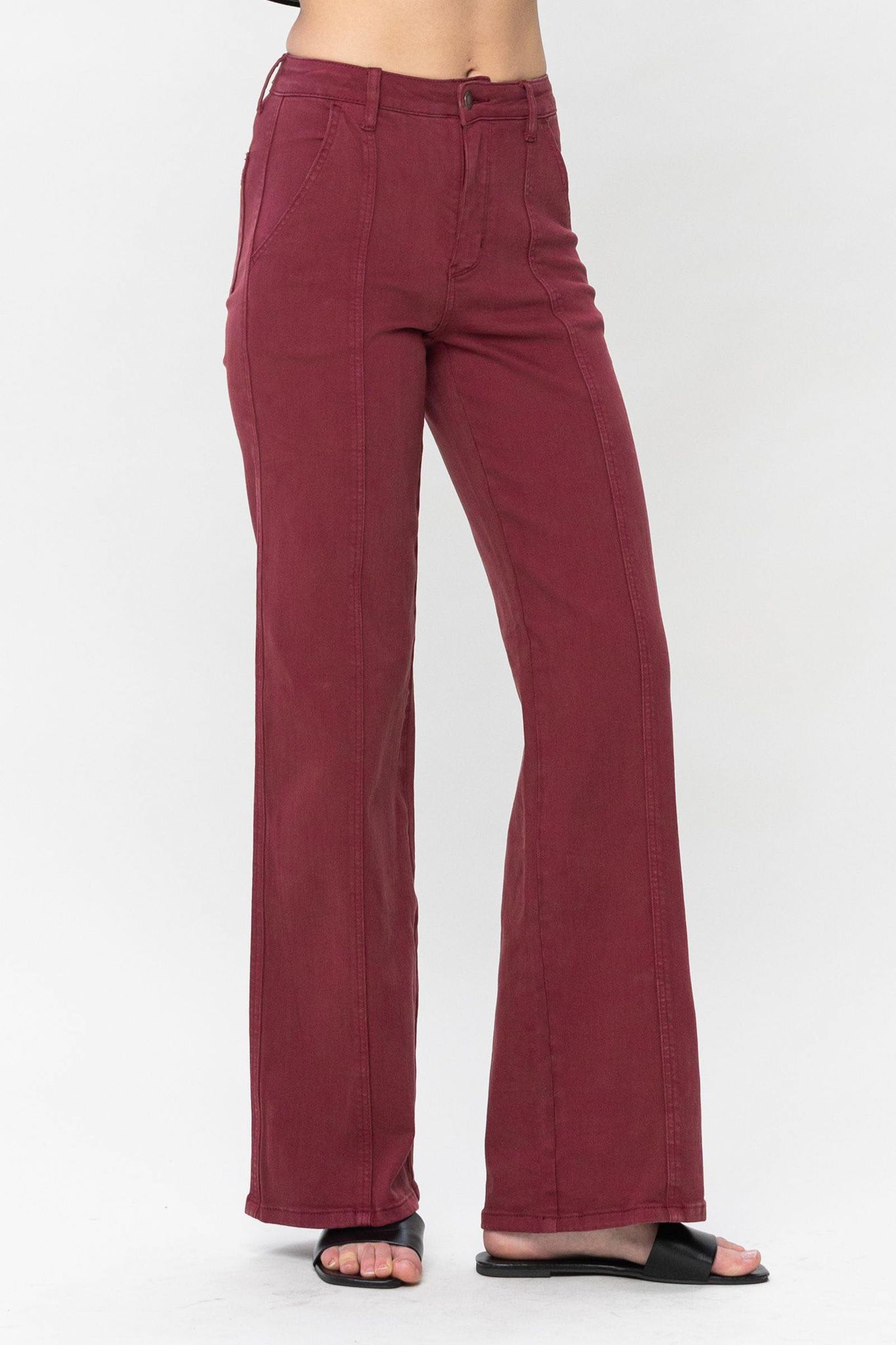 Garmet Dyed Burgundy Straight Legs - Judy Blue 88800