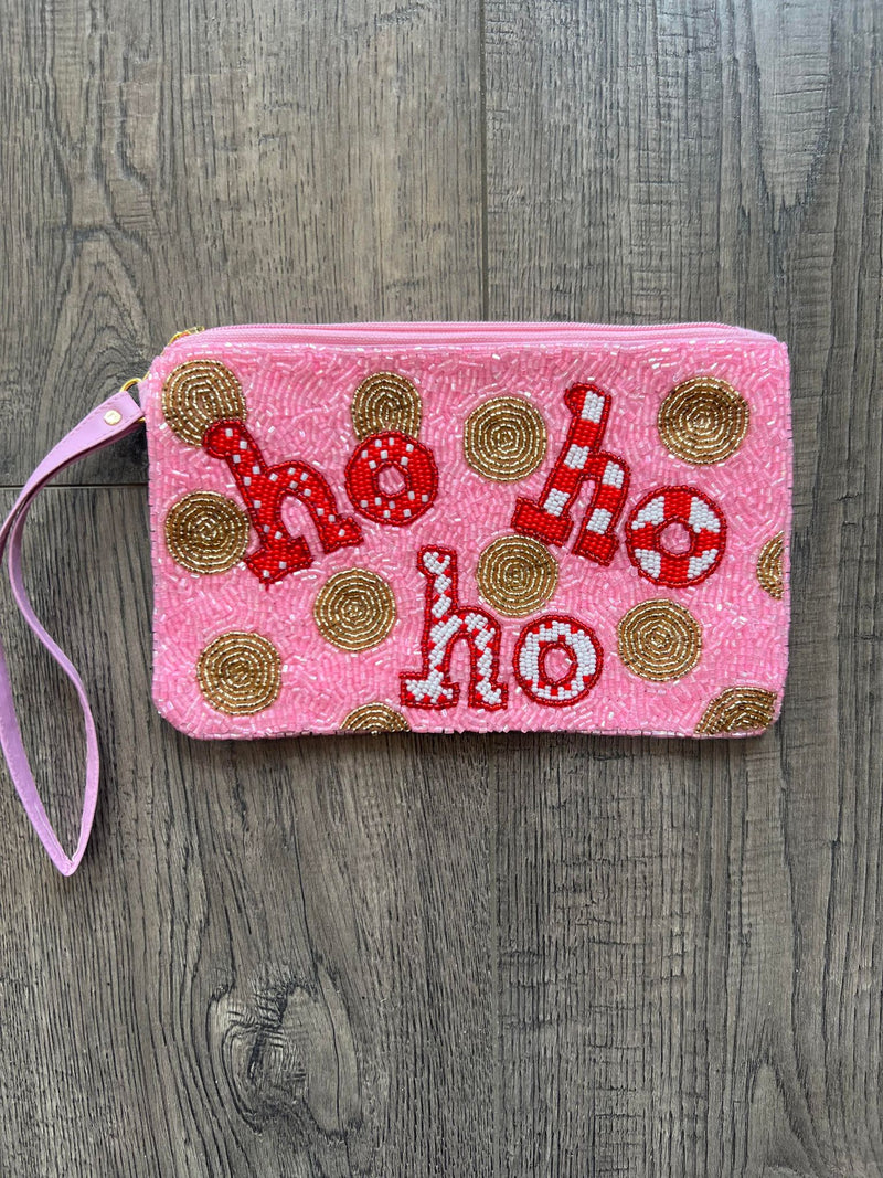 HoHoHo Beaded Wristlet