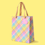 Gift Bags - Colorful Gingham - Assorted Sizes to Choose From