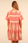 Printed V-Neck Woven Mini Dress