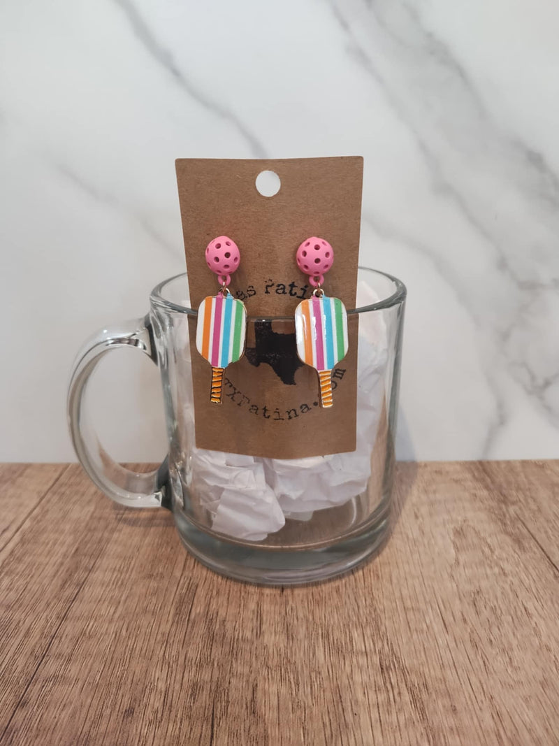 Pickle Ball Stud Earrings