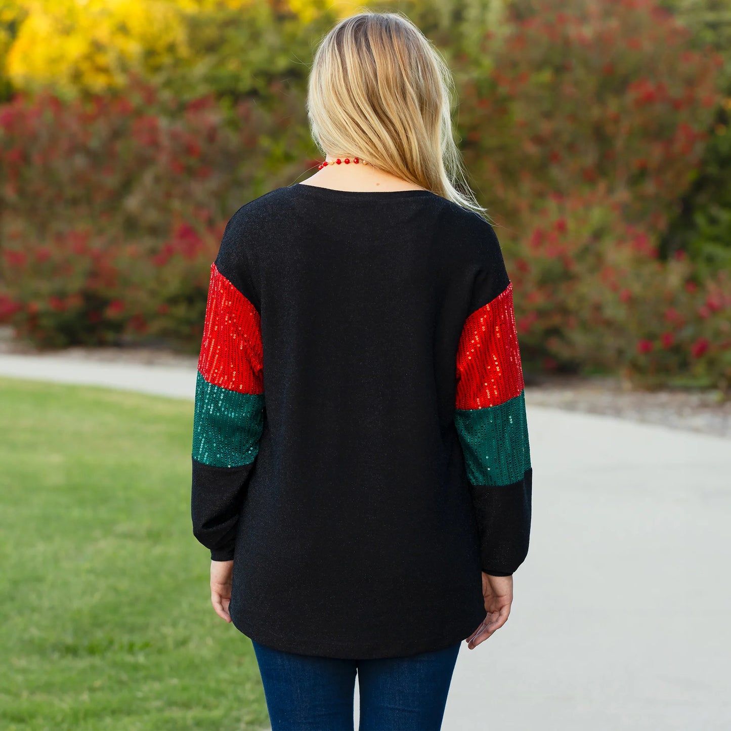 Shimmer Red & Green Christmas Sequin Sleeves